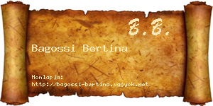 Bagossi Bertina névjegykártya
